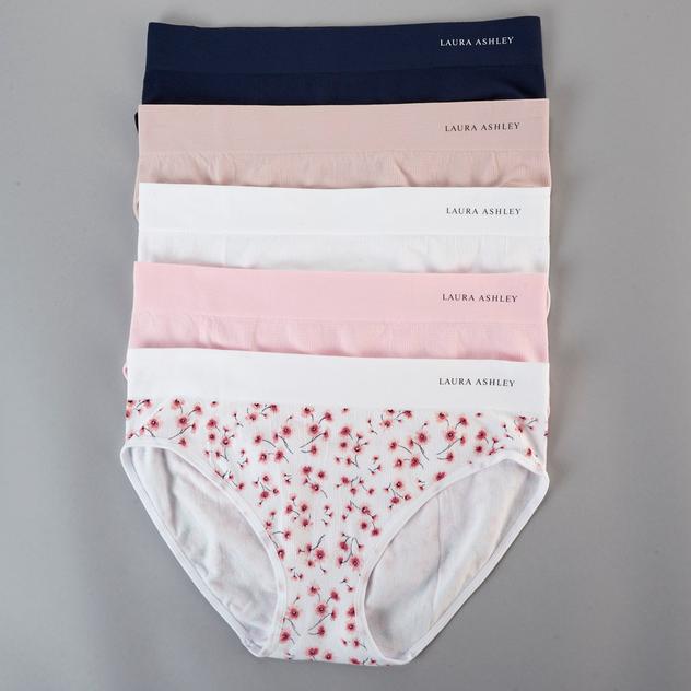 Womens Laura Ashley® 5pk. Seamless Rib Hipsters LS3286-5PKA
