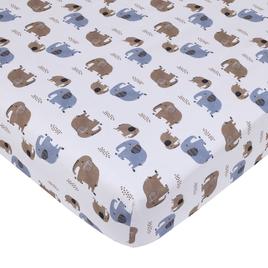 Carters(R) Blue Elephant Super Soft Fitted Crib Sheet