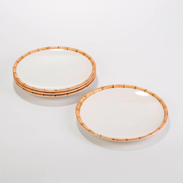 Tommy Bahama 9in. Bamboo Border Salad Plates - Set of 4
