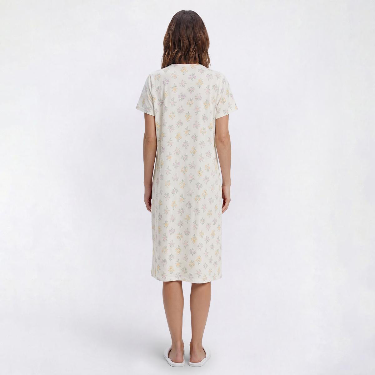 Womens Laura Ashley® Short Sleeve Garden Bouquets Nightgown