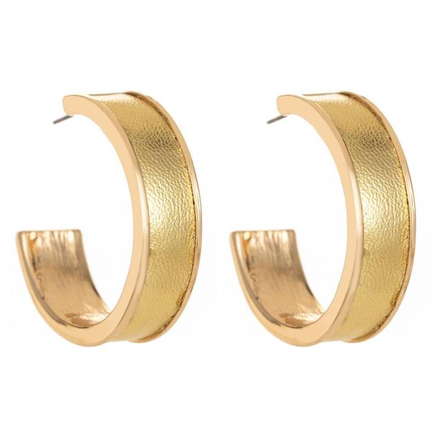 Gloria Vanderbilt 35mm Gold-Tone Thick C-Hoop Post Earrings