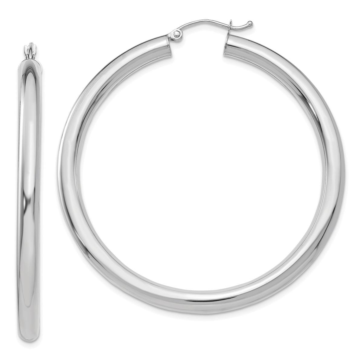 Gold Classics(tm) 14kt. White Gold 50mm Tube Hoop Earrings