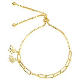 Accents by Gianni Argento Duo Butterfly Charm Adjustable Bracelet