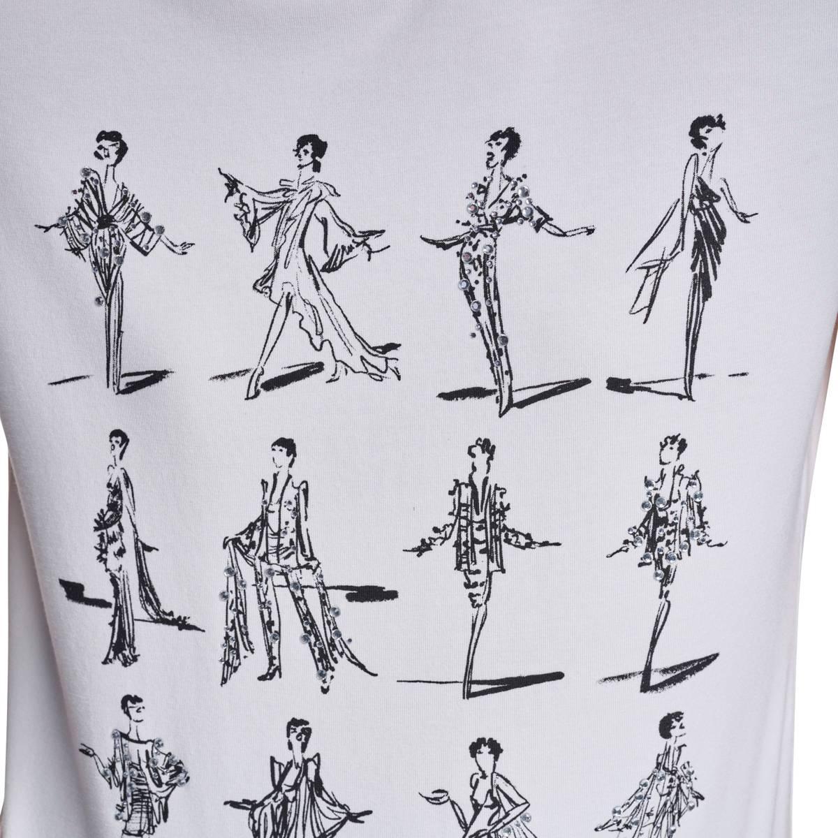 Womens Halston Short Sleeve Liza Minelli Sketch Graphic Tee