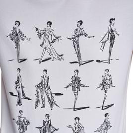 Womens Halston Short Sleeve Liza Minelli Sketch Graphic Tee