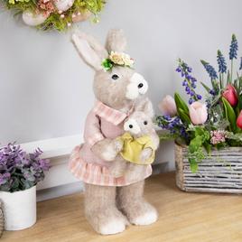 Northlight Seasonal Mother Rabbit with Baby Bunny Easter Figurine