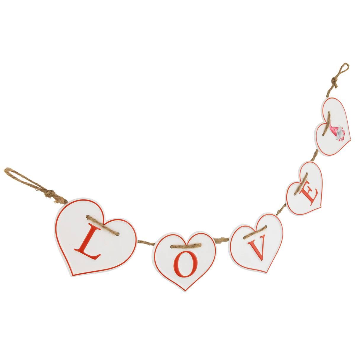 Northlight Seasonal Hearts LOVE Valentine''s Day Metal Banner