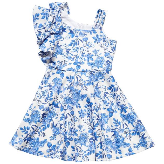 Girls (7-16) Bonnie Jean Asymmetrical Floral Skater Dress