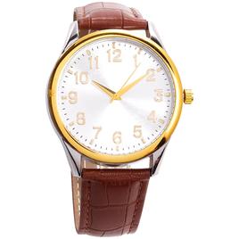 Mens Two-Tone Sunray Dial Croc Band Watch - 50601G-07-B16
