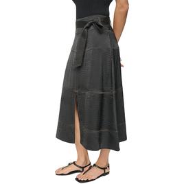 Womens DKNY Tie Waist Contrast Stitch Midi Skirt