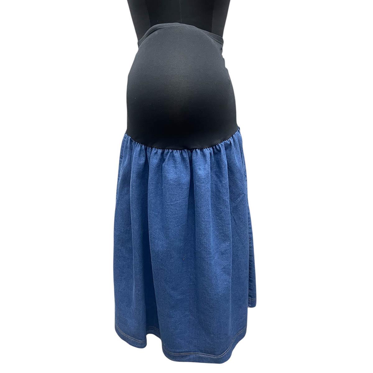 Womens Maternity Times Two Over The Belly Soft Denim Skirt