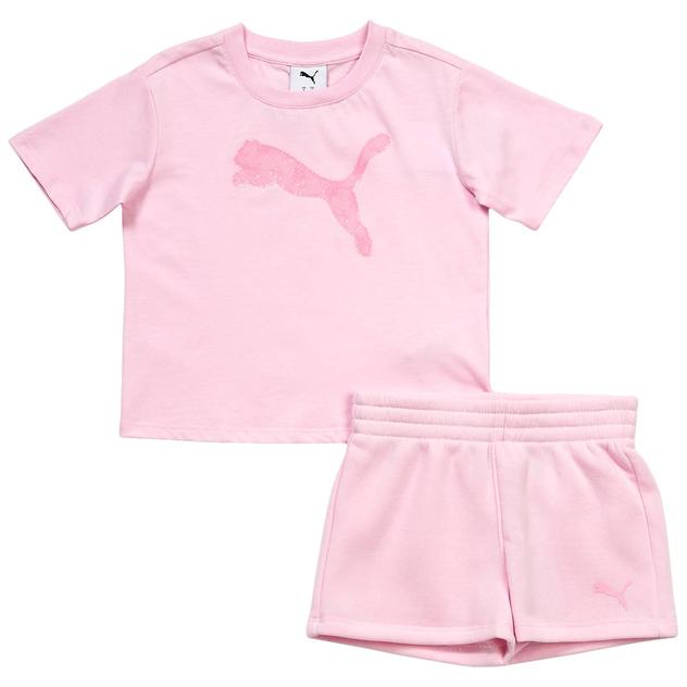 Girls (4-6x) Puma® Short Sleeve Jersey Tee w/ Fleece Short Set