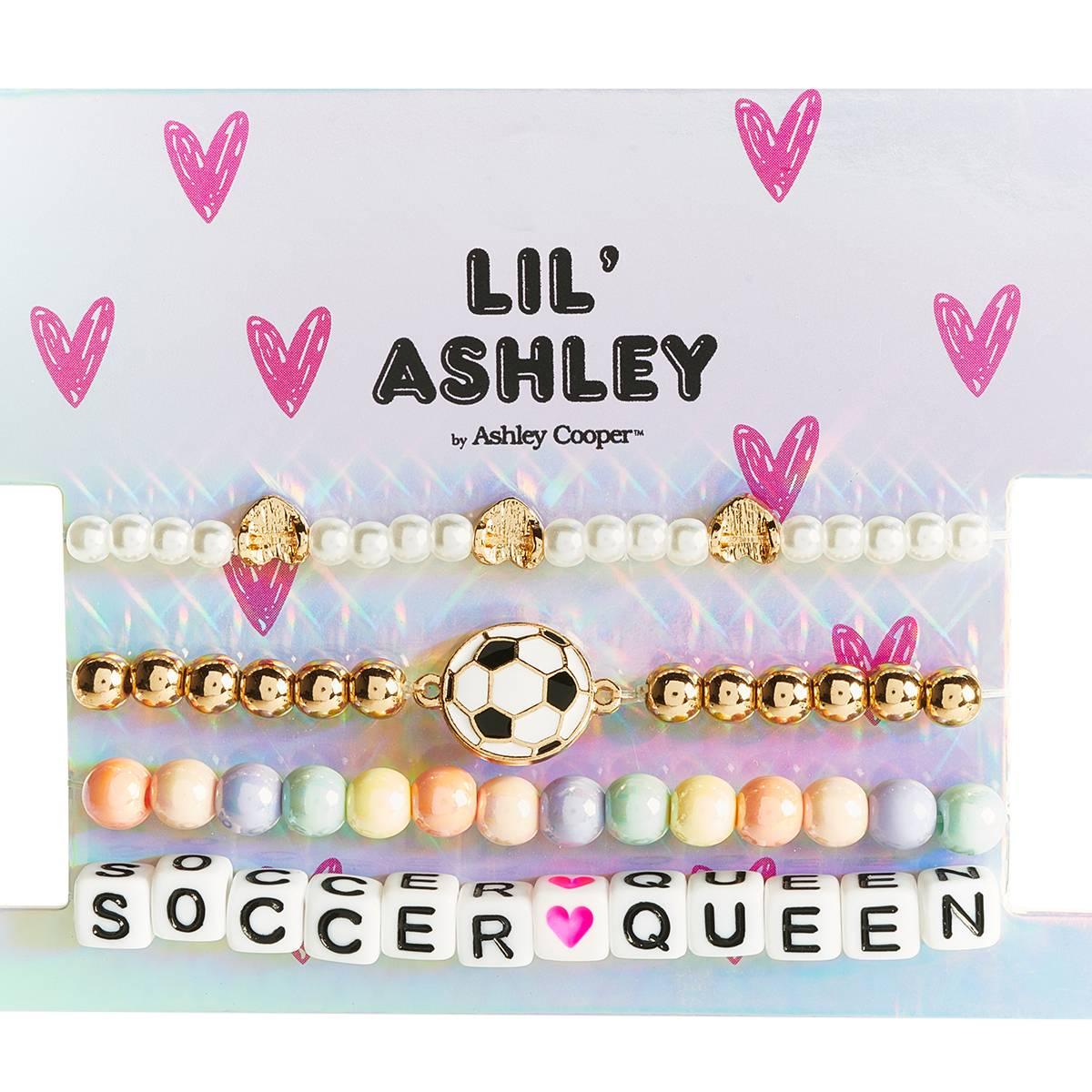 Kids Lil'' Ashley Pastel Bead/Pearl Hearts/Soccer Queen Bracelets