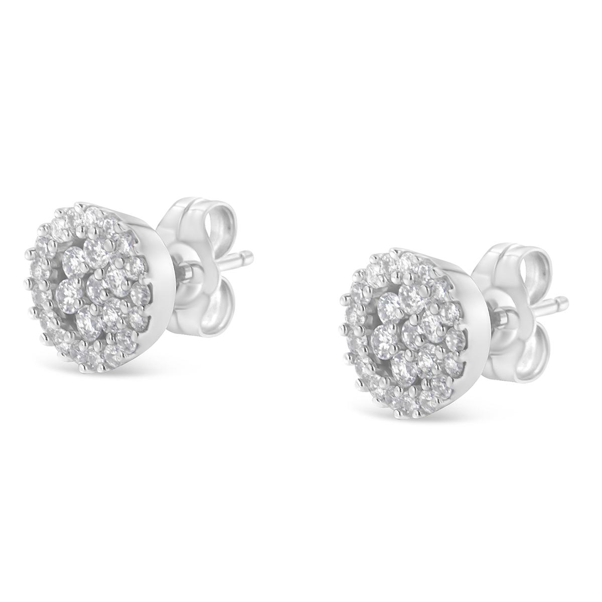 Diamond Classics™ 1/2ctw. Diamond Floral Cluster Stud Earrings