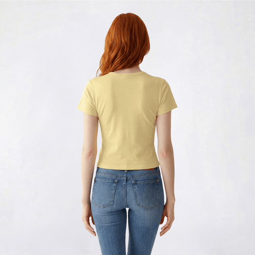 Juniors No Comment Star Denim Applique Baby Tee - Star