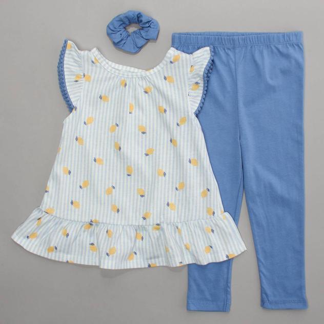 Toddler Girl Rene Rofe® 3pc. Lemon Tunic & Leggings Set