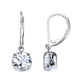 1928 Silver Swarvoski(R) Crystal Drop Earrings
