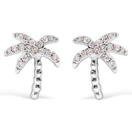 Haus of Brilliance 10kt. White Gold Diamond Palm Tree Earrings