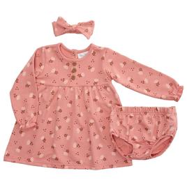 Baby Girl (12-24M) Rene Rofe(R) 3pc. Floral Long Sleeve Dress Set