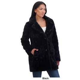 Womens Sebby Crushed Faux Fur Coat w/Notch Collar