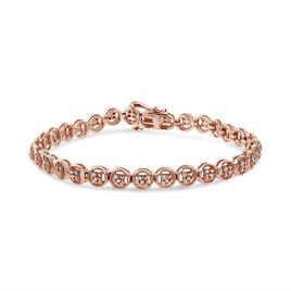 Haus of Brilliance Rose Gold over Silver Diamond Tennis Bracelet