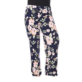 Plus Size White Mark Floral Print Palazzo Pants