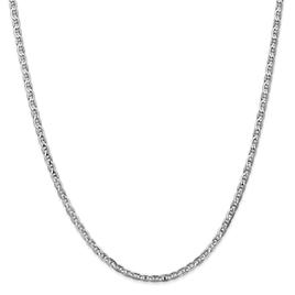 Gold Classics™ 3mm. White Gold Concave Anchor Bracelet