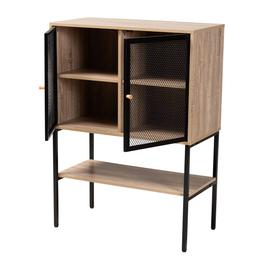 Baxton Studio Asher Natural Brown Wood 2-Door Sideboard