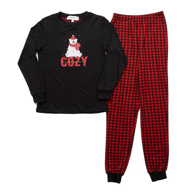 Boys OurFamJam™ Cozy Bear Buffalo Check Pajama Set