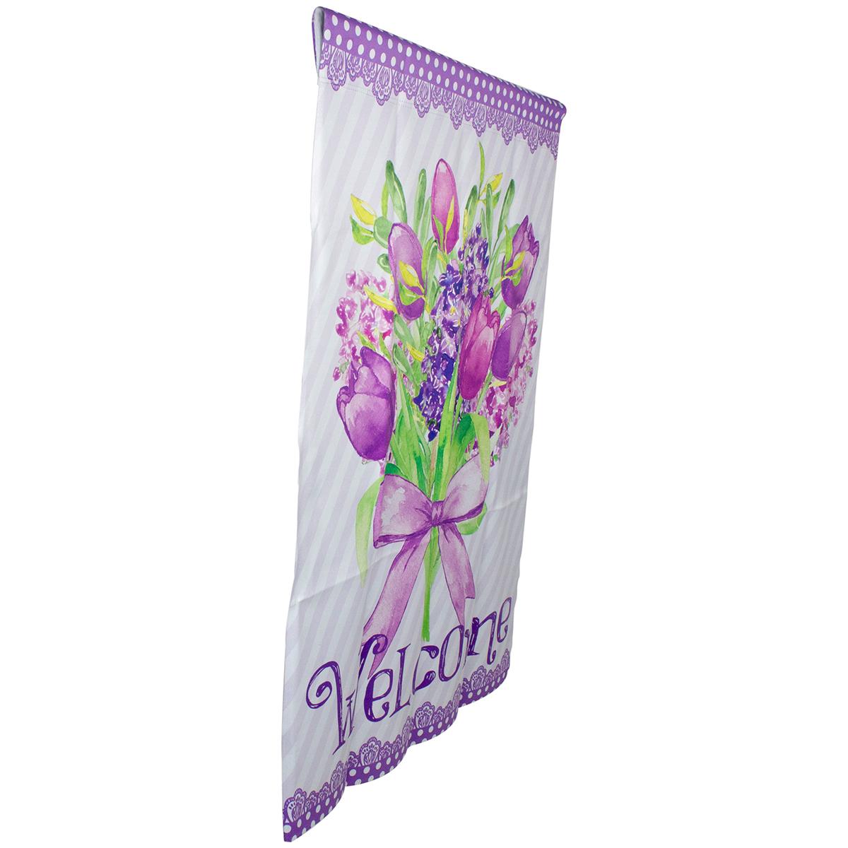 Northlight 28in Welcome Floral Bouquet Outdoor House Flag