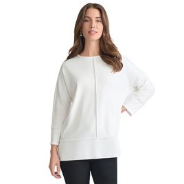 Petite Jones New York 3/4 Sleeve Serenity Seam Detail Box Tee