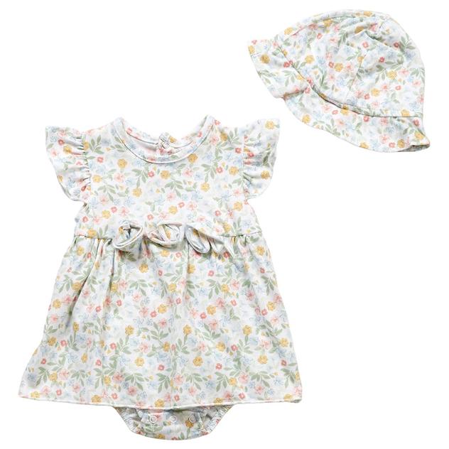 Baby Girl (NB-9M) Rene Rofe Floral Sundress W/ Sunhat