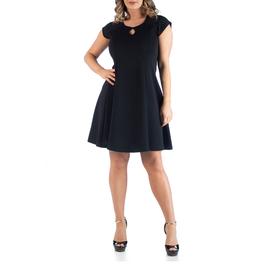 Plus Size 24/7 Comfort Apparel Keyhole Neck Dress