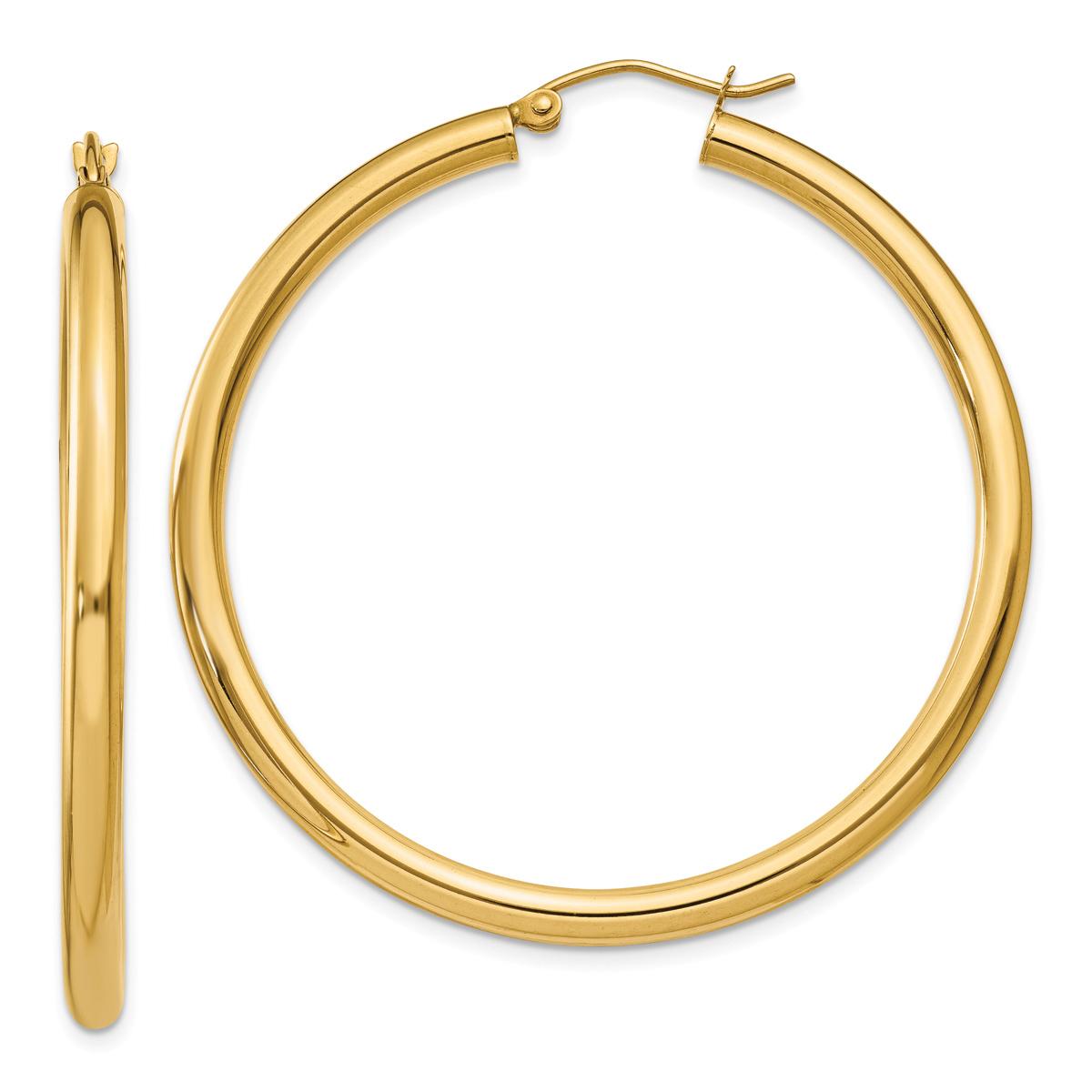 Gold Classics(tm) 14kt. Gold 45mm Tube Hoop Earrings