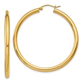 Gold Classics(tm) 14kt. Gold 45mm Tube Hoop Earrings