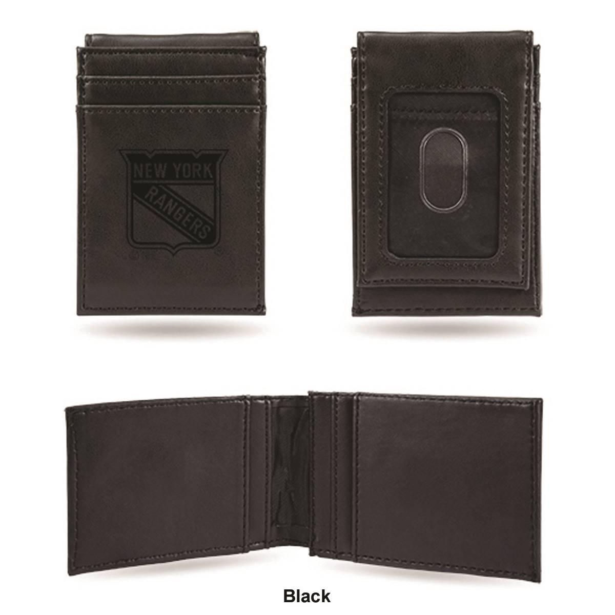 Mens NHL New York Rangers Faux Leather Front Pocket Wallet