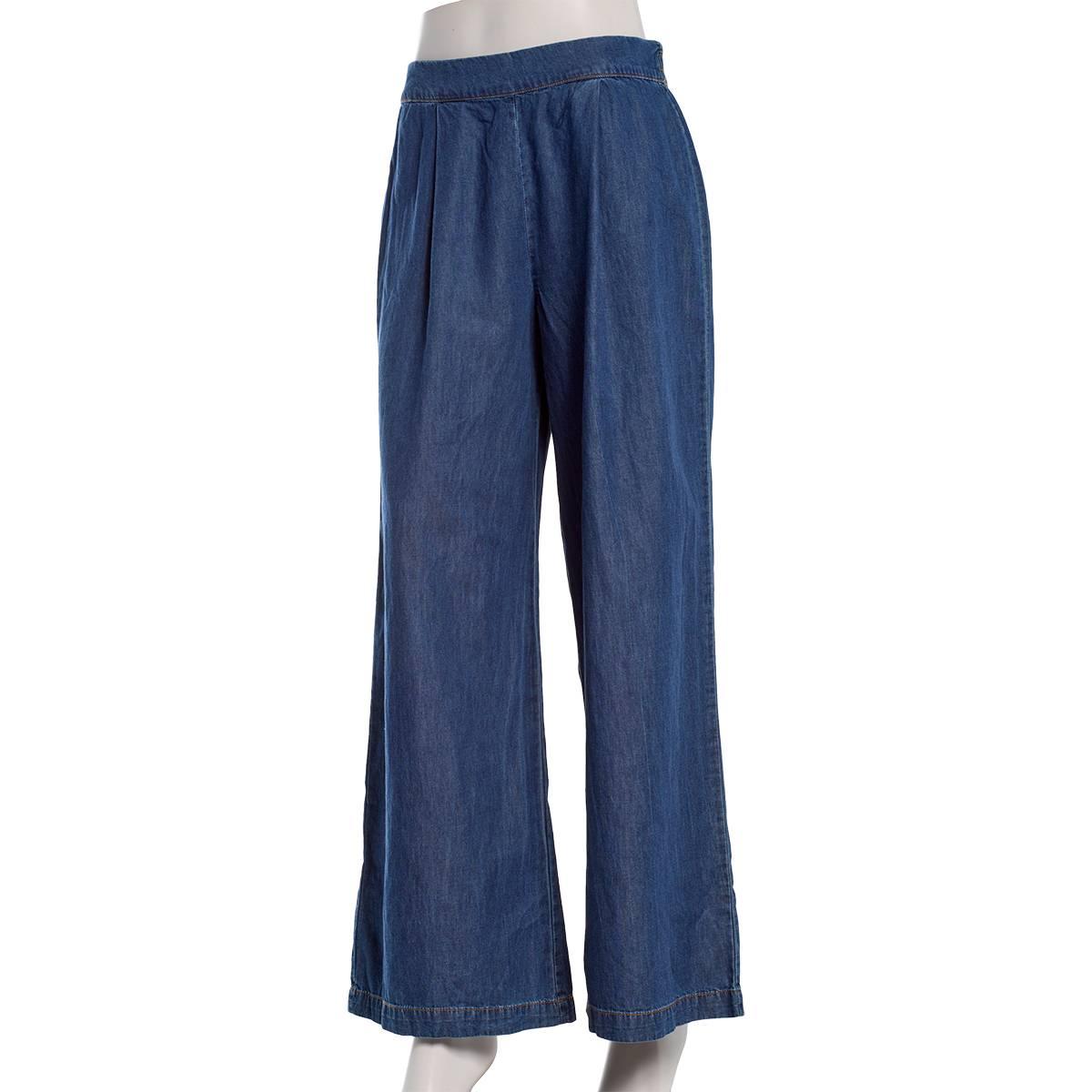 Juniors A. Byer Denim Pleated Wide Leg Pants