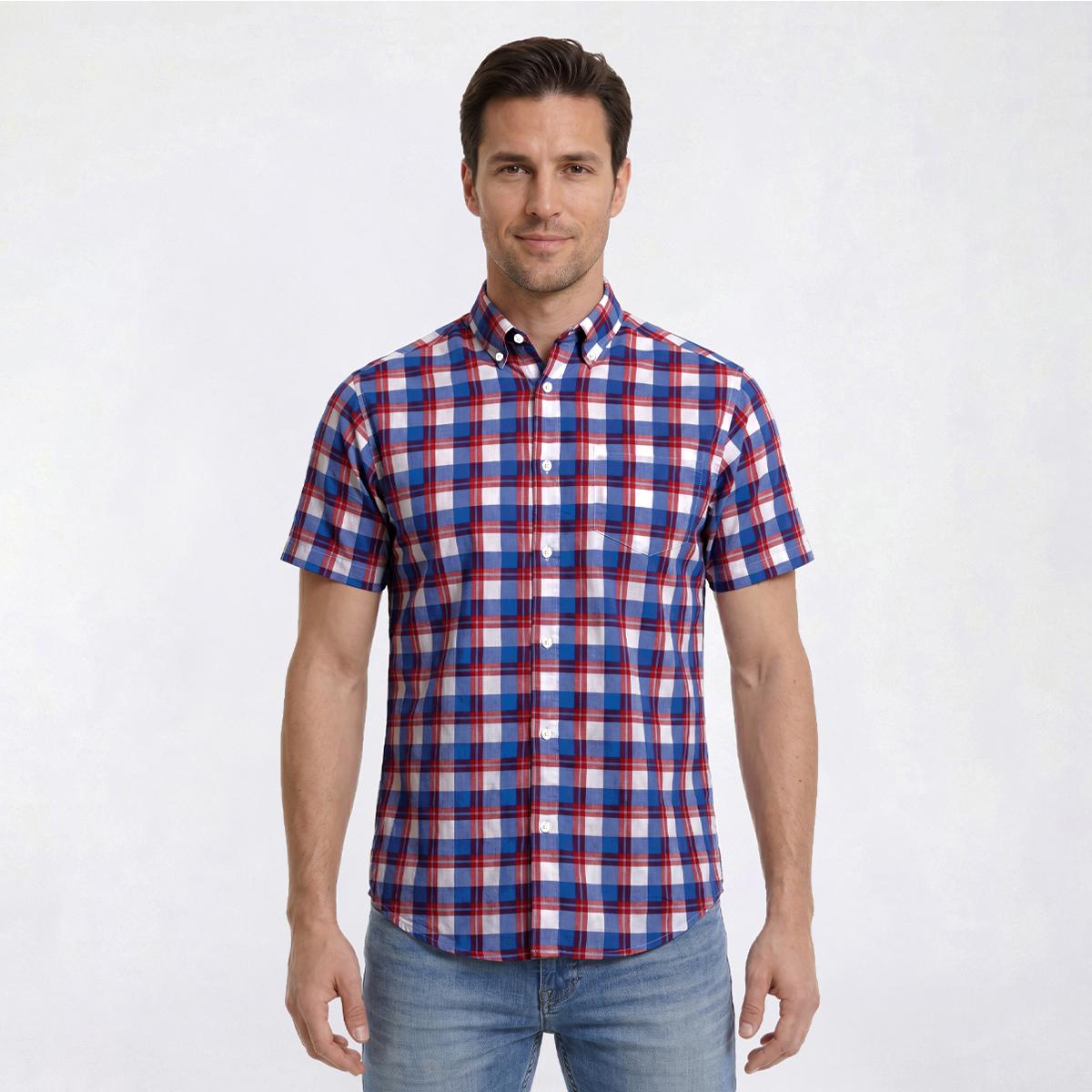 Mens Architect(R) Check Weekender Button Down Shirt - White/Coral