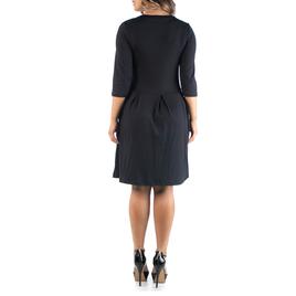 Plus Size 24/7 Comfort Apparel Elbow Sleeve Pocket Shift Dress