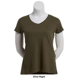 Petite Architect® Short Sleeve Slub V-Neck Tee