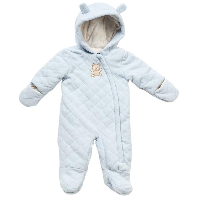 Baby Boy (NB-9M) Wippette® Quilted Bear Fleece Pramsuit