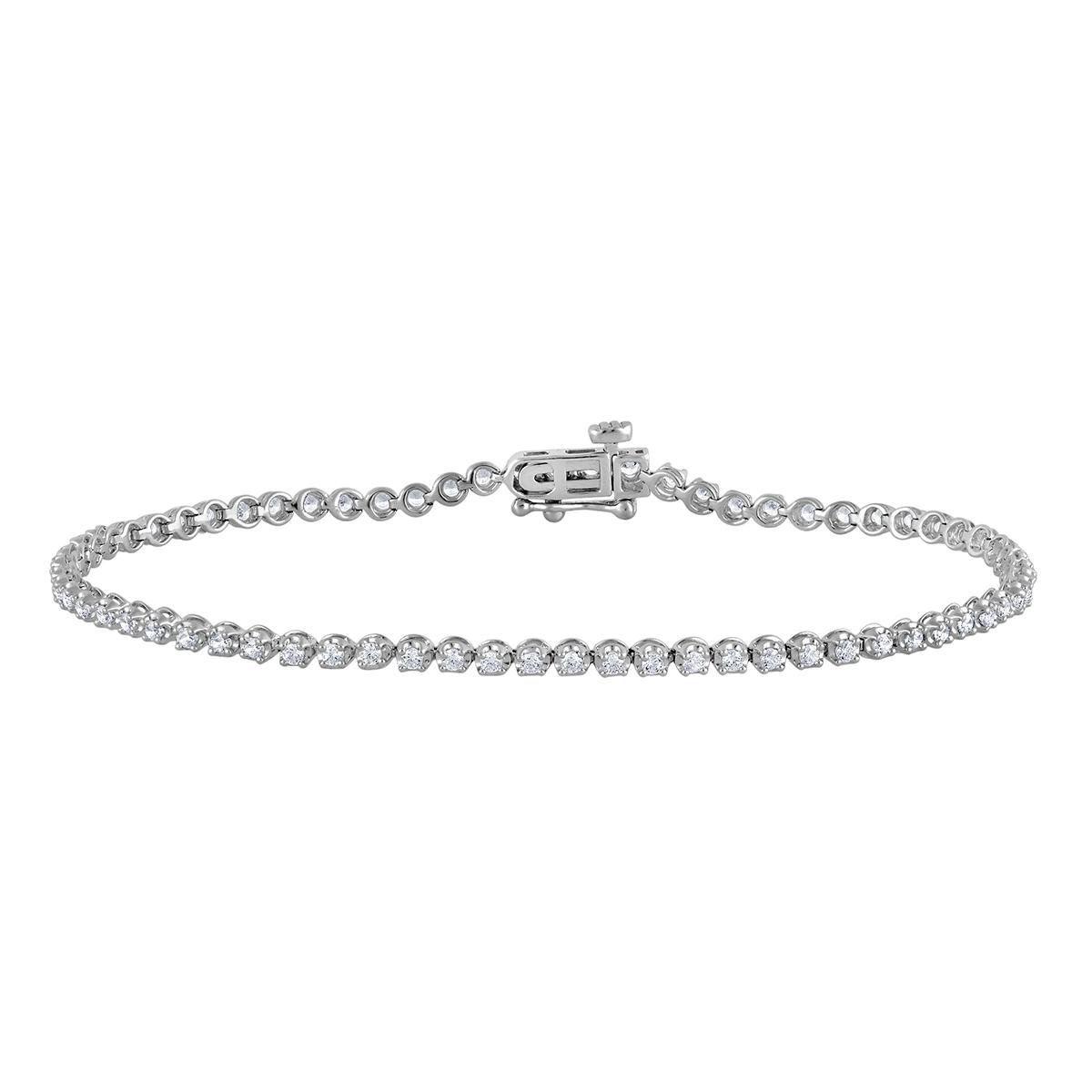 Nova Star(R) 7in. Sterling Silver 1ctw. Lab Grown Diamond Bracelet
