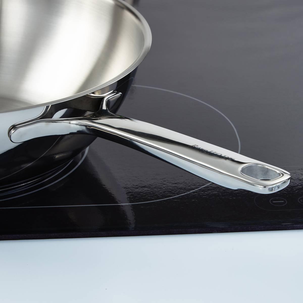 BergHOFF Helix Stainless Steel 12in. Wok Pan w/ Glass Lid