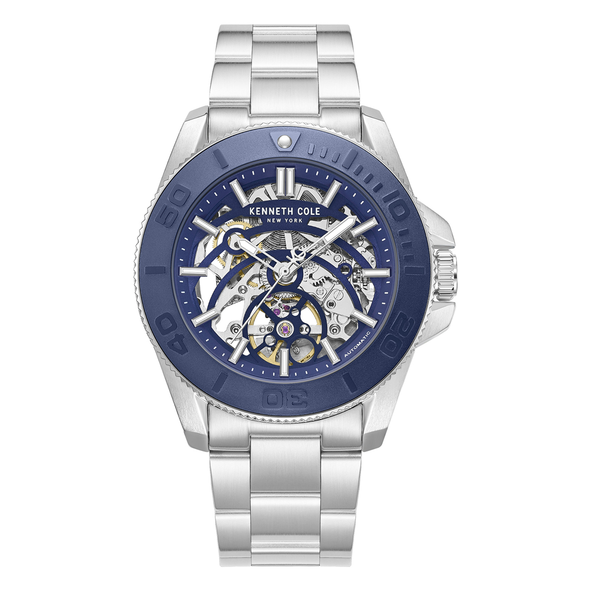 Mens Kenneth Cole New York(R) Automatic Silver Watch - KCWGY0076501