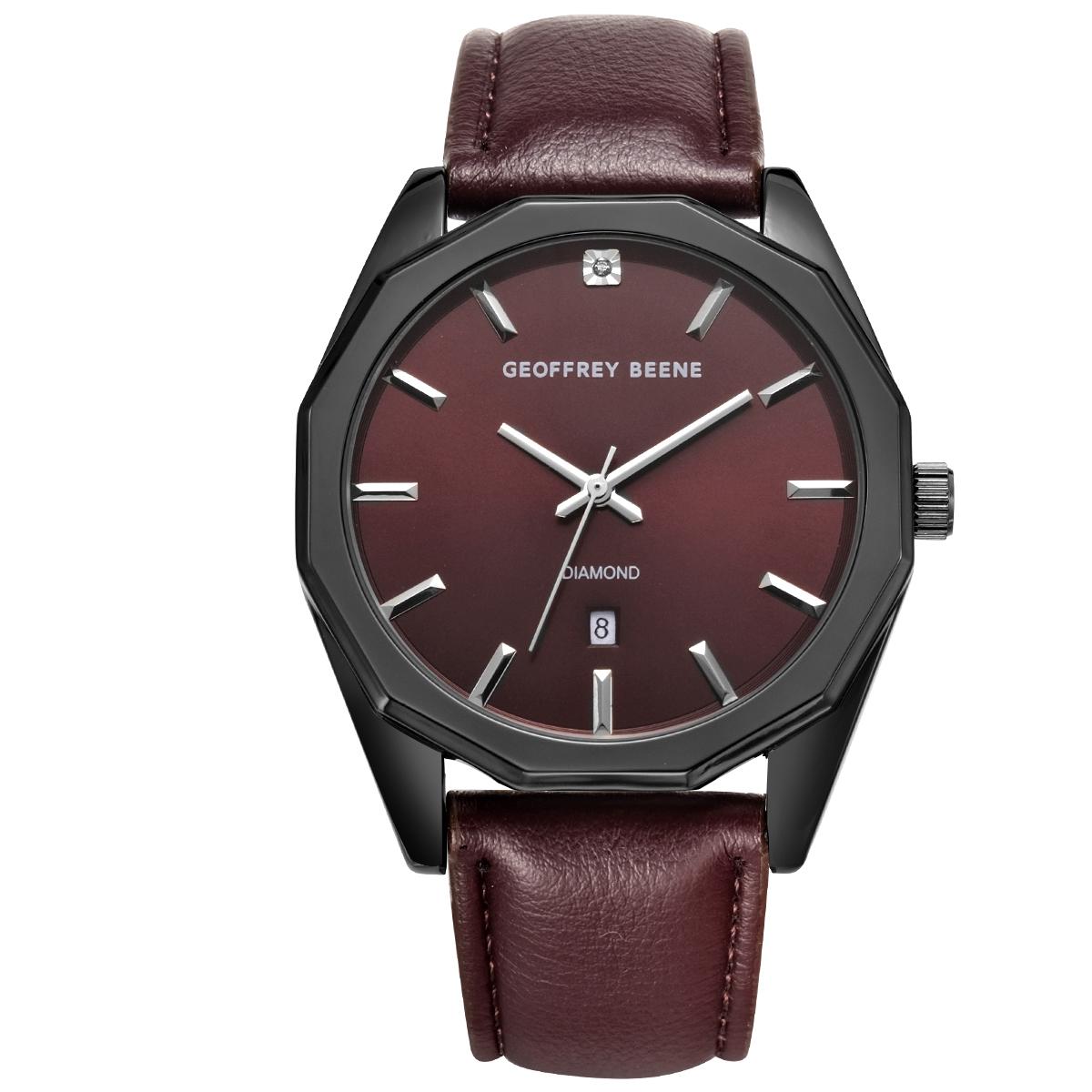 Mens Geoffrey Beene(R) Gunmetal Diamond Dial Watch - GBA0024GUB