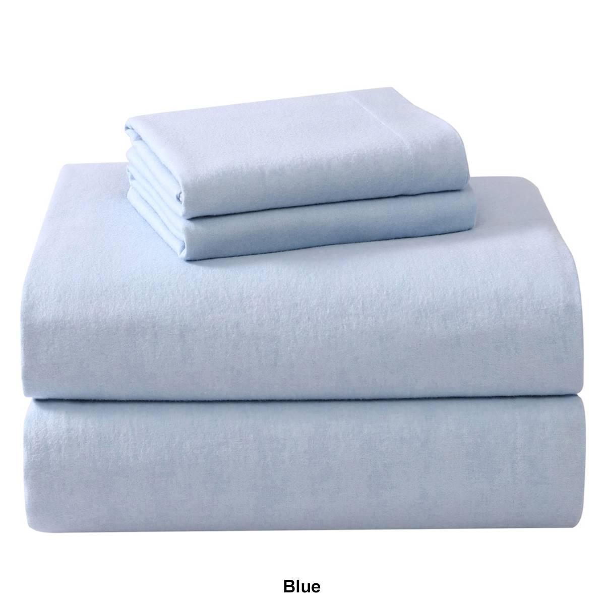 Laura Ashley Solid Cotton Flannel Sheet Set