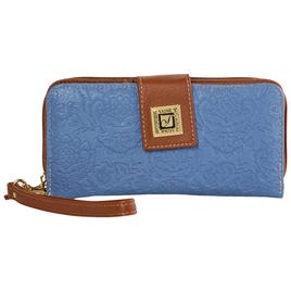 Womens Stone Mountain Cornell Batik Embossed Zip Around Wristlet