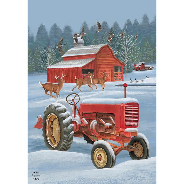 Winter on the Farm Garden Flag