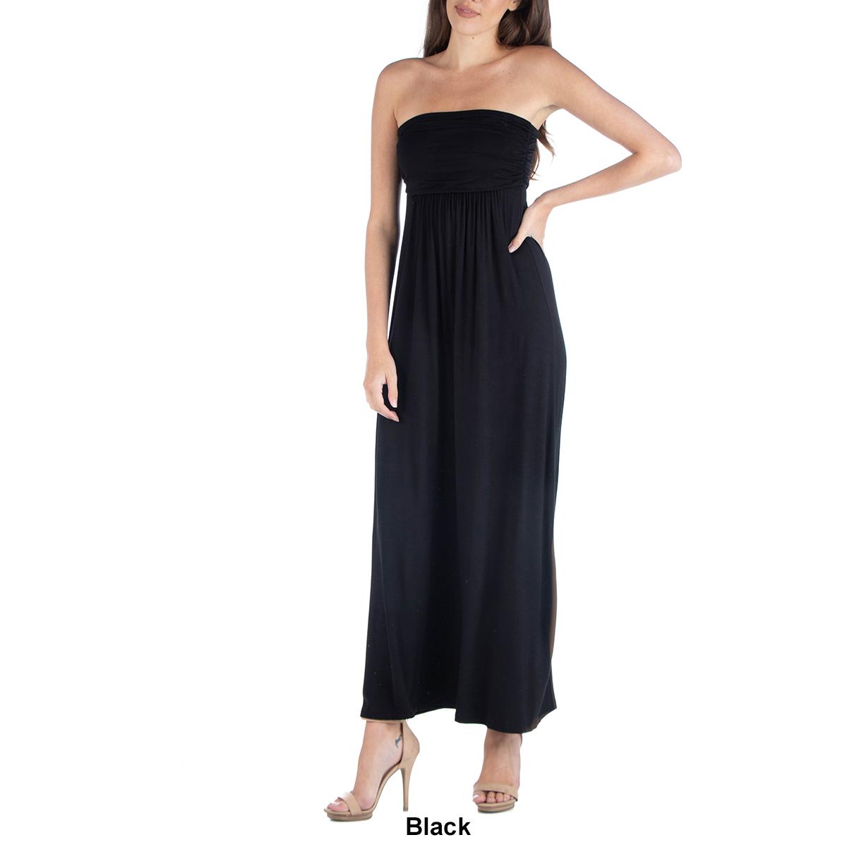 Womens 24/7 Comfort Apparel Strapless Empire Maxi Dress
