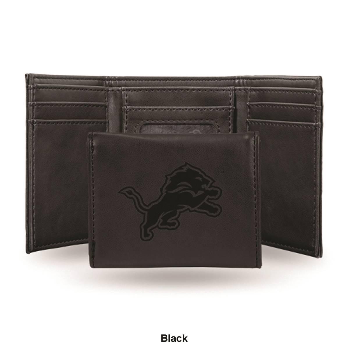 Mens NFL Detroit Lions Faux Leather Trifold Wallet